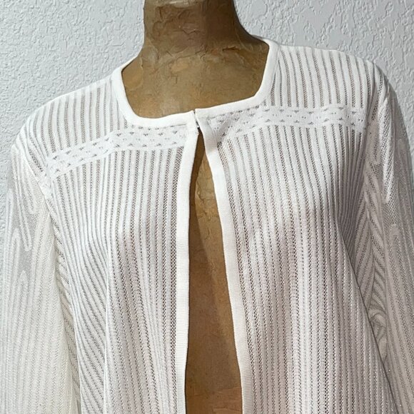 NWT $265 White Heritage Fit Sweater MING WANG XL - Picture 2 of 6